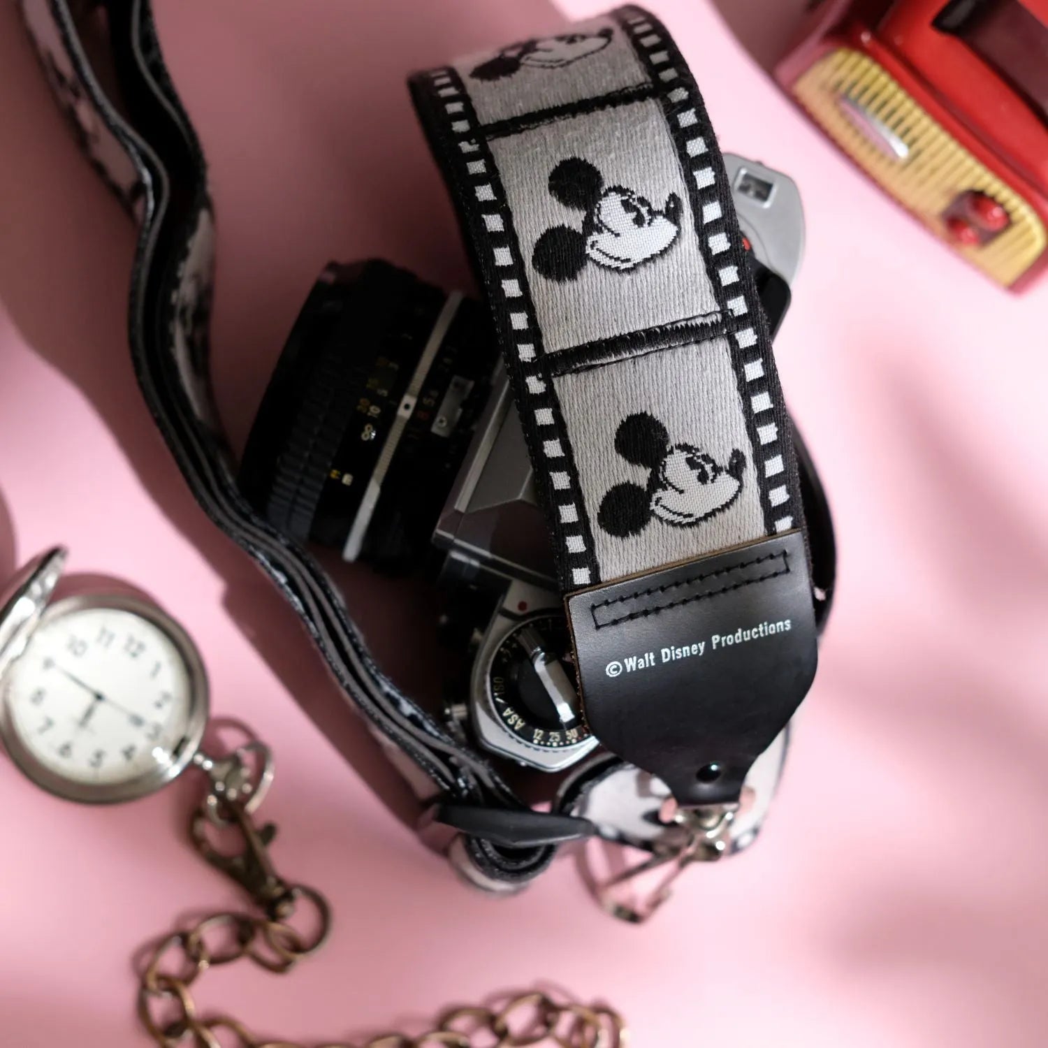 True Vintage: 1980s Mickey Mouse Film Reel Camera Strap