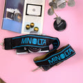 True Vintage: Embroidered Blue Minolta Camera Strap (1980)
