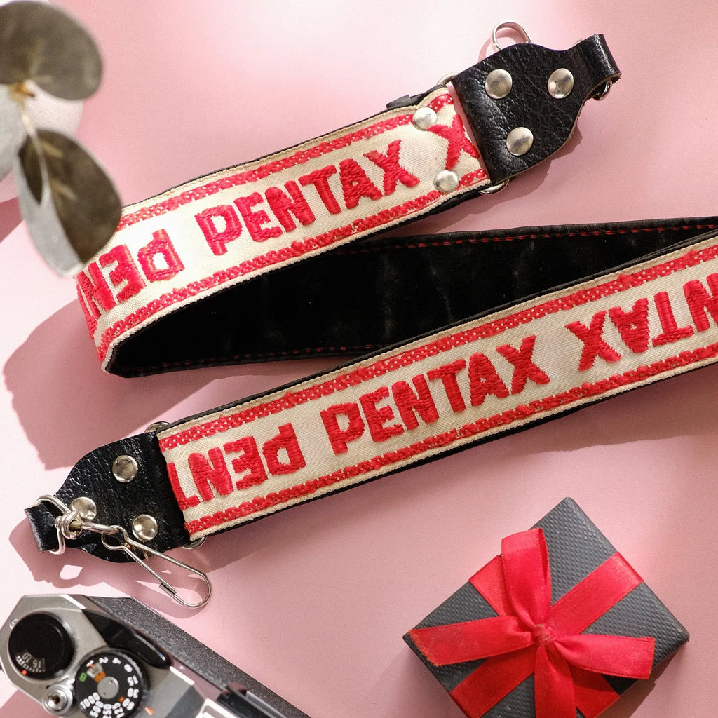 True Vintage: 1980s Pentax Embroidered Camera Strap